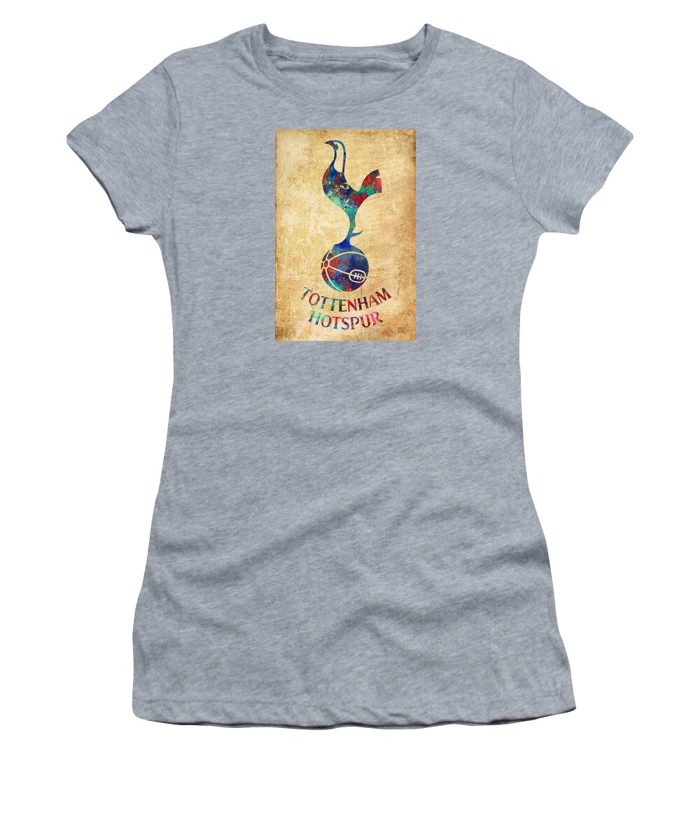 Tottenham Hotspur Women's T-Shirt featuring the painting Tottenham Hotspur Vintage by Dan Haraga