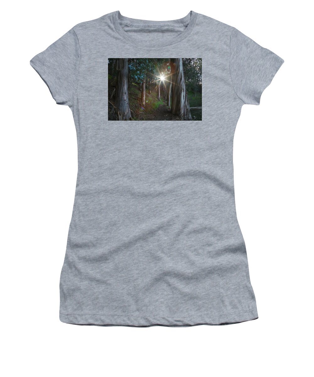 Don Castro Regional Park Women's T-Shirt featuring the photograph Towards the Light by Laurie Search
