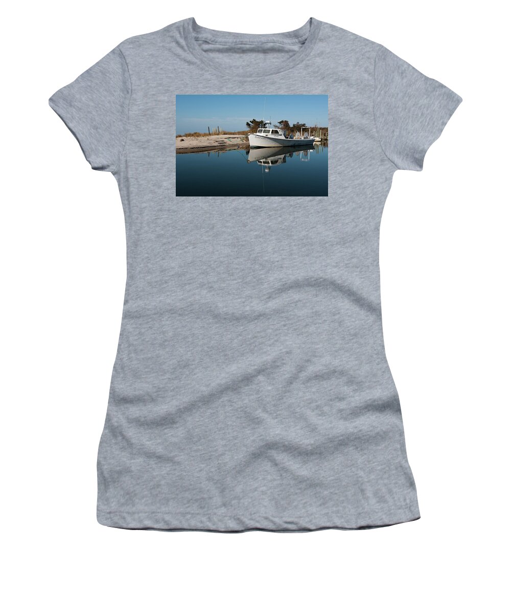 Fishing Women's T-Shirt featuring the photograph Traditional Outer Banks Boat by Fon Denton