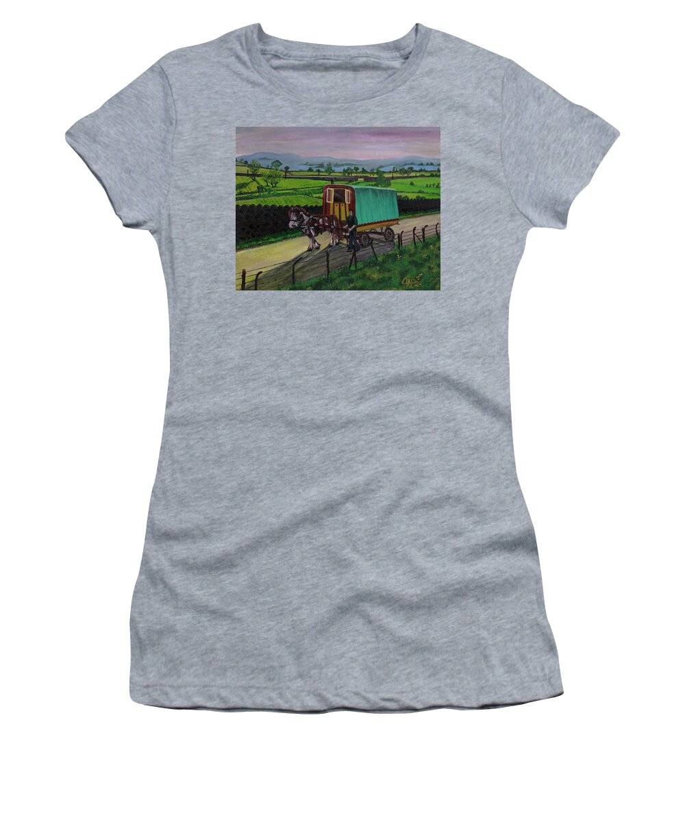 Acrylic Painting Women's T-Shirt featuring the painting Traveller On Appleby Road by The GYPSY