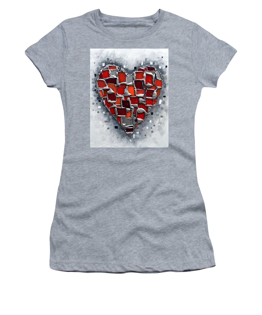 Heart Women's T-Shirt featuring the painting Treasured Heat by Amanda Dagg