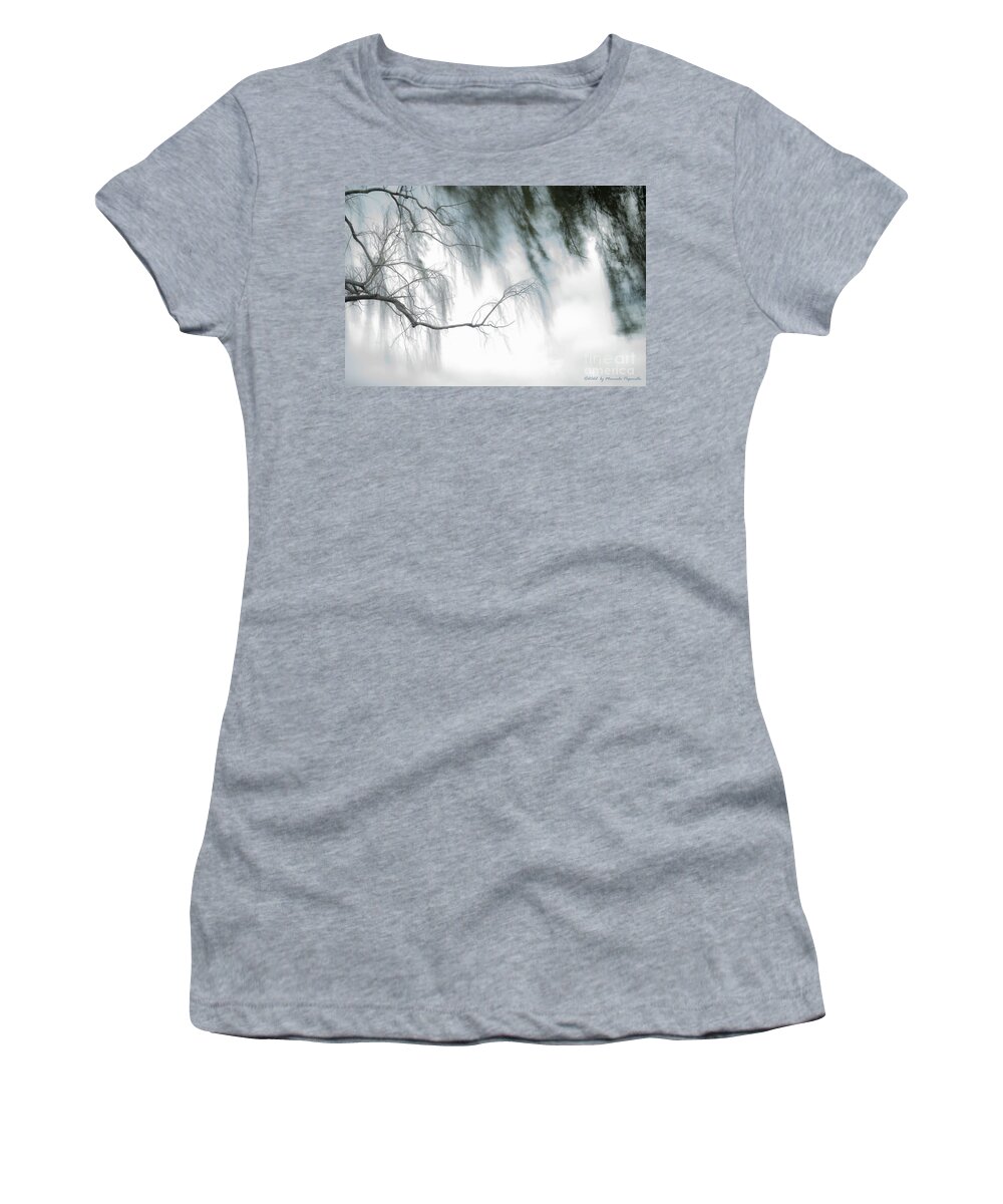 Tree Women's T-Shirt featuring the photograph Tree Branch Blue Abstraction by Manuela's Camera Obscura