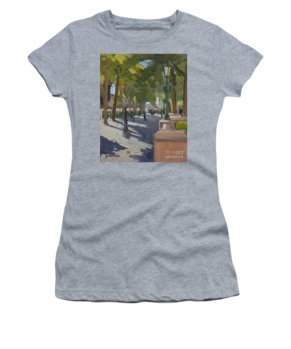 Tree Women's T-Shirt featuring the painting Tree Canopy - Las Vegas, Nevada by Paul Strahm