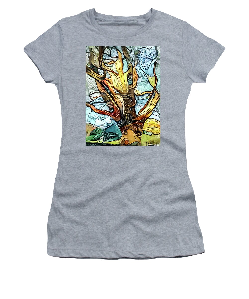 Tree Women's T-Shirt featuring the digital art Tree diddle dee by Elaine Berger