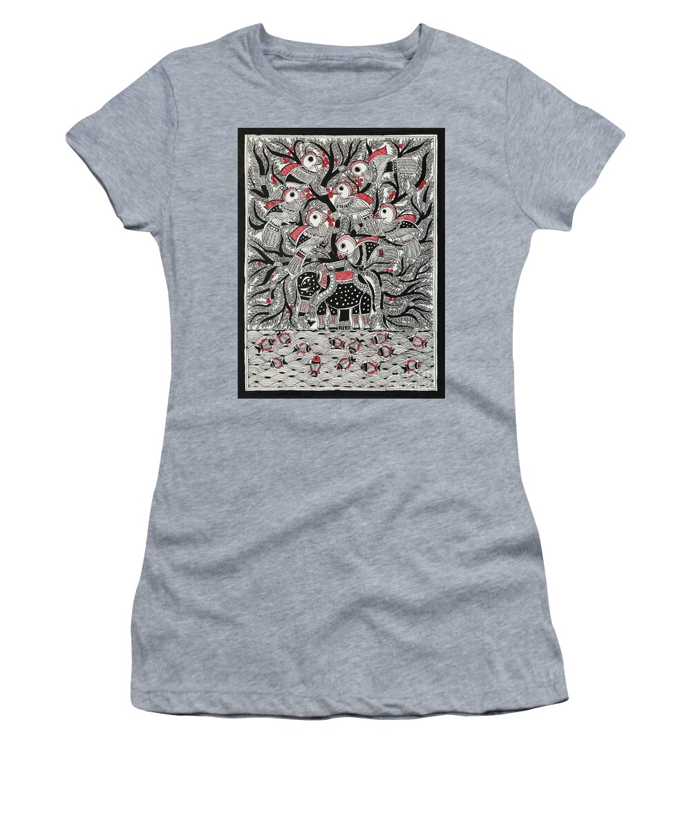  Women's T-Shirt featuring the painting Tree of life by Jyotika Shroff