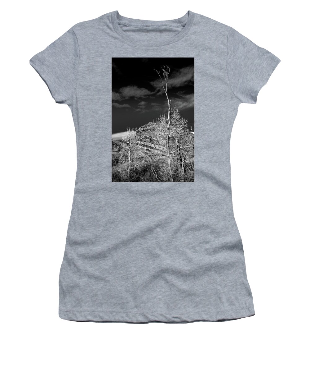 Trees At The Red Rocks Women's T-Shirt featuring the photograph Trees at the Red Rocks by David Patterson