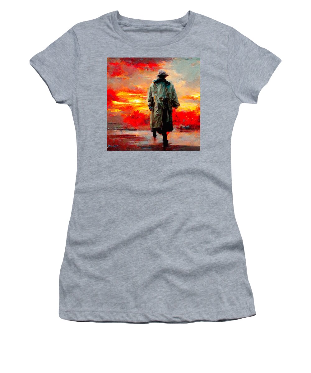 Trenchcoats Women's T-Shirt featuring the digital art Trenchcoats #6 by Craig Boehman