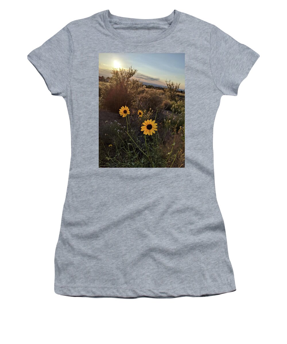 Flower Women's T-Shirt featuring the photograph Tres Mirasol by Claudia Goodell