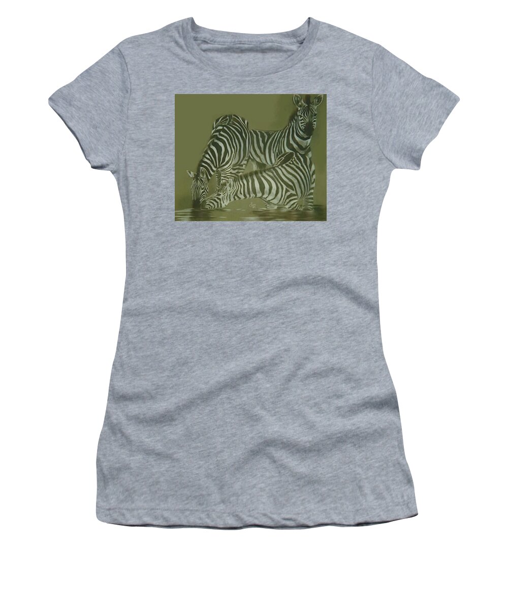 Herbivore Women's T-Shirt featuring the pastel Triplets by Barbara Keith