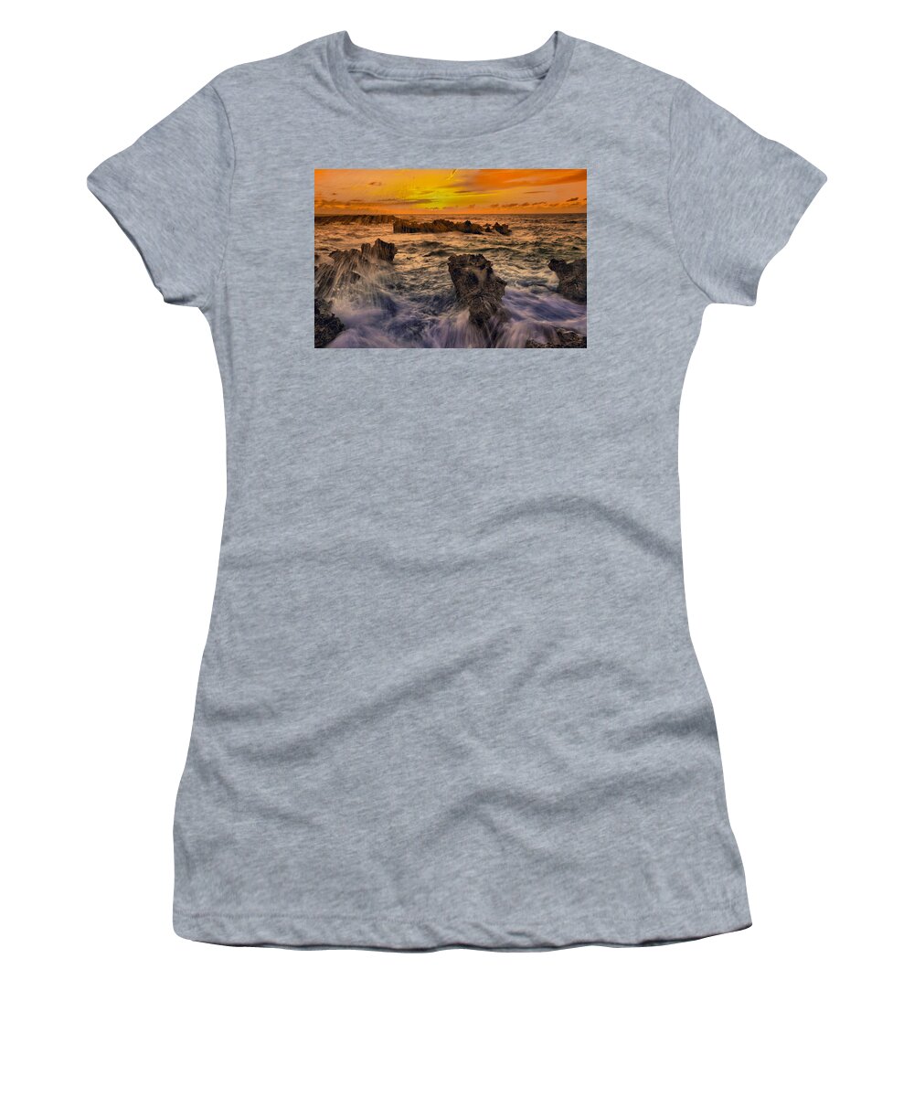 Seascape Women's T-Shirt featuring the photograph Troubled Waters by Montez Kerr