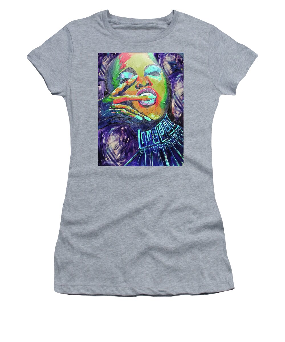 Sexy Erotic Women Taste Women's T-Shirt featuring the painting Tu Dulce Sabor by Femme Blaicasso