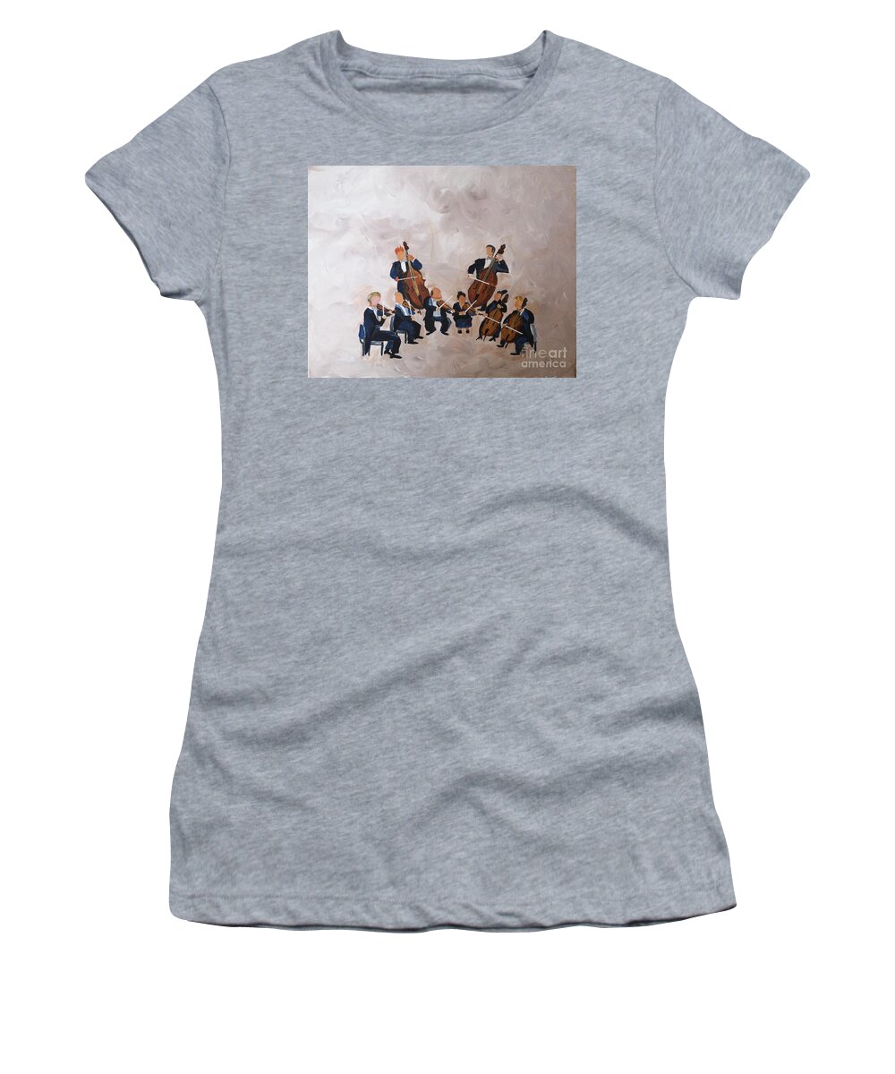 Orchestra Women's T-Shirt featuring the painting Two by Two by Jennylynd James
