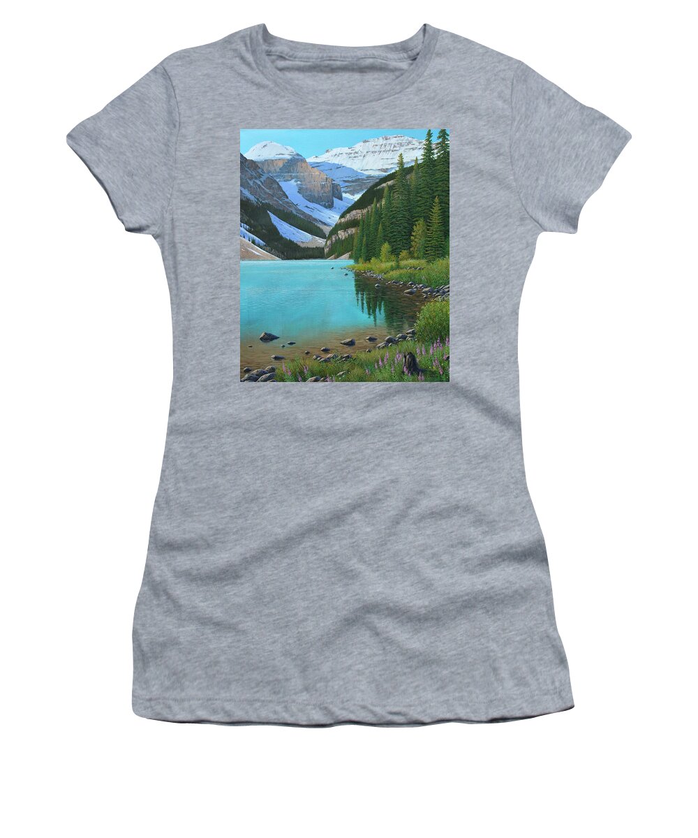 Canadian Women's T-Shirt featuring the painting Under The Blue Skies by Jake Vandenbrink