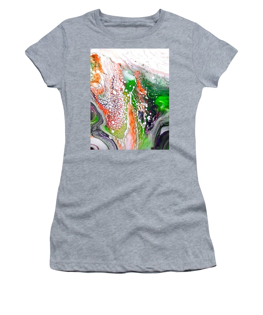 Sea Women's T-Shirt featuring the painting Under the sea by Anna Adams