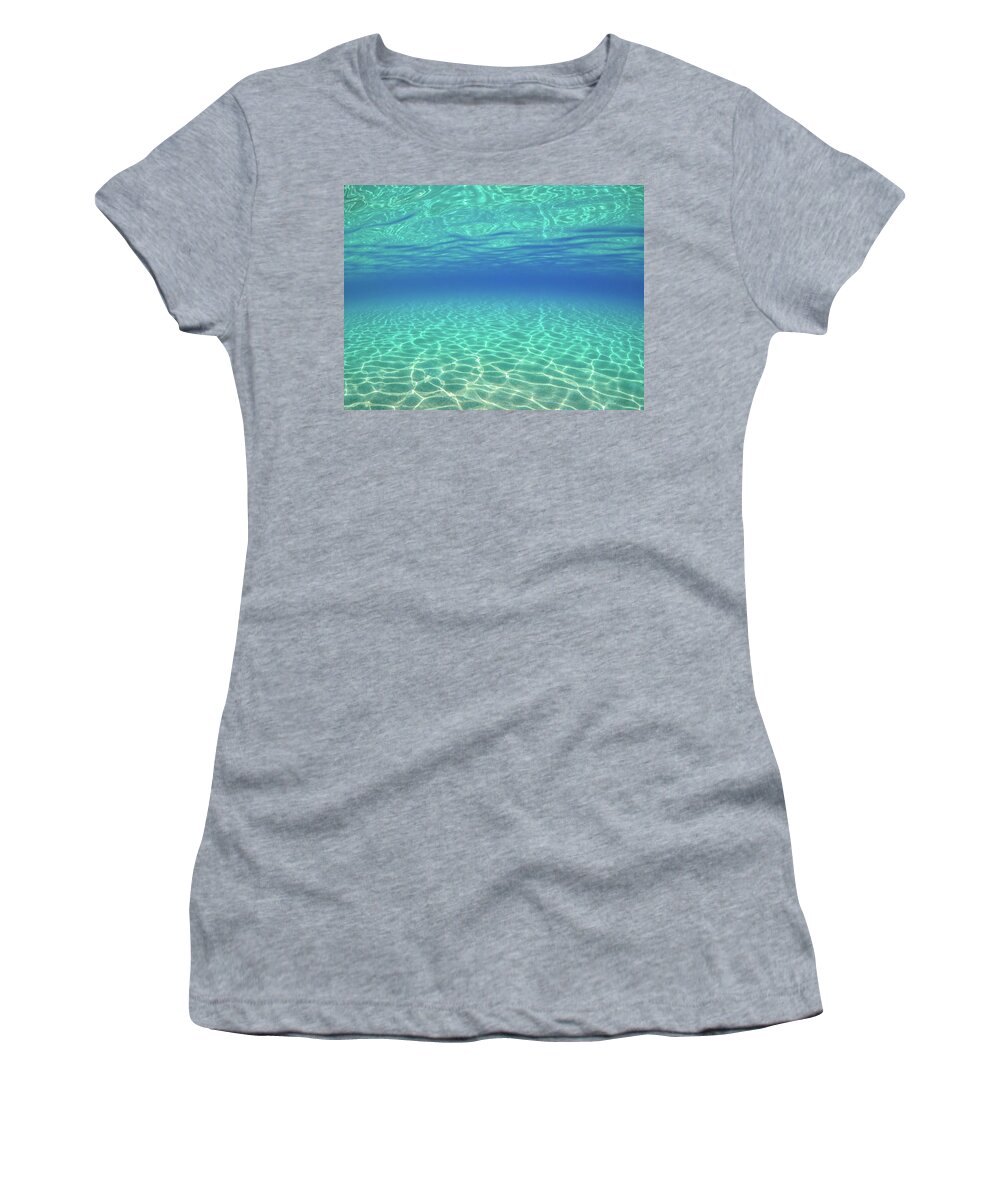 Underwater Women's T-Shirt featuring the photograph Underwater View of Crystal Clear Waters in Greece by Alexios Ntounas