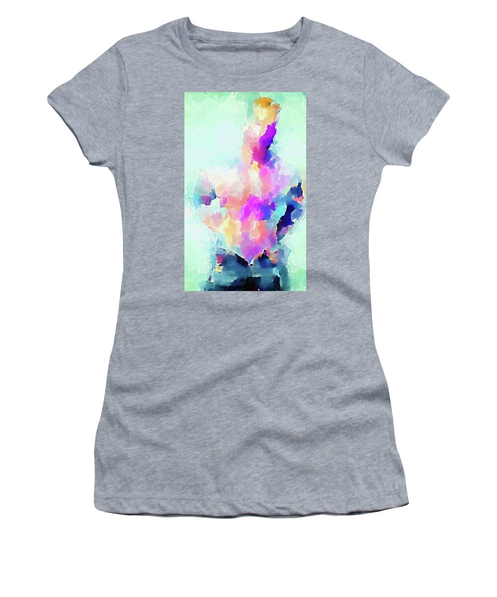 Homoerotic Art Women's T-Shirt featuring the painting Unfastened by Homoerotic Art
