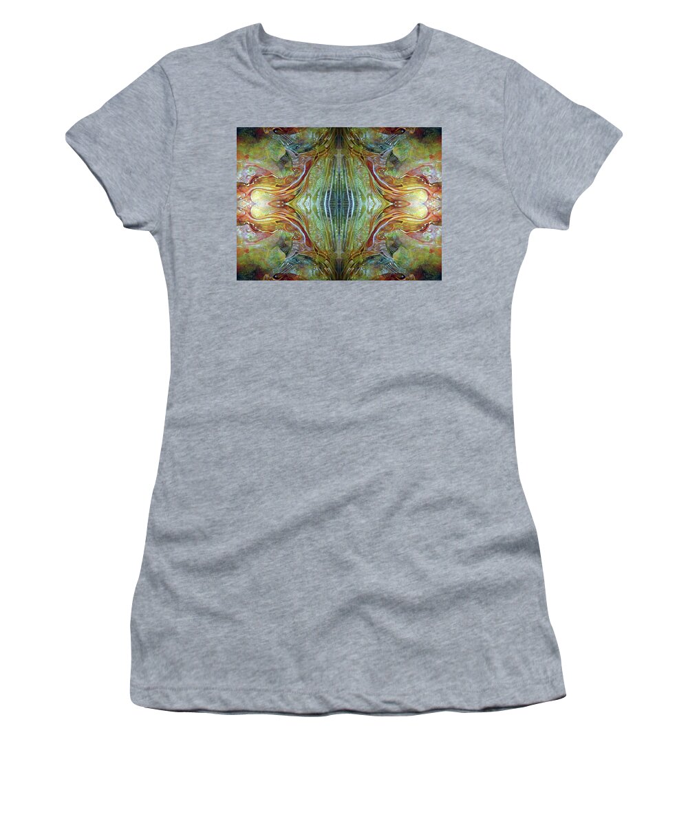 Art Women's T-Shirt featuring the digital art Untitled Abstract Colors Mirror 3 by Otto Rapp