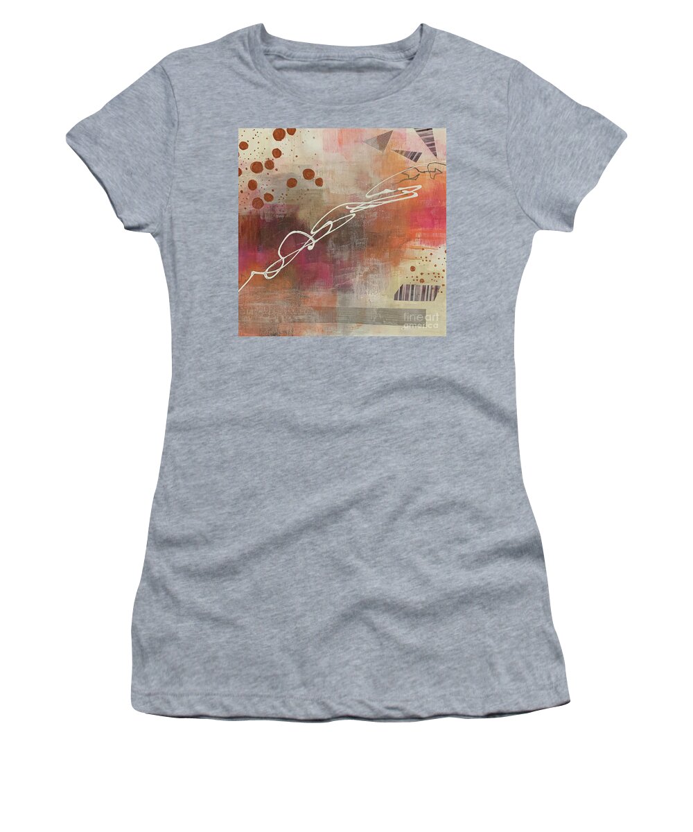 Coral Women's T-Shirt featuring the mixed media Coral collage 1 of 4 by Cheryl Rhodes