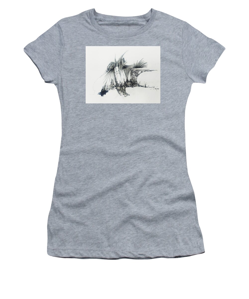  Women's T-Shirt featuring the painting Untitled by Padamvir Singh