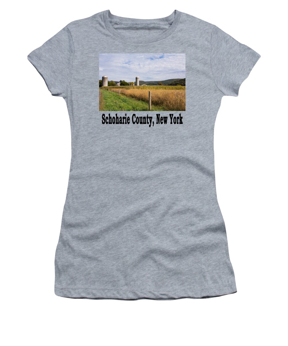 Autumn Women's T-Shirt featuring the photograph Upstate New York Farm Country by Angie Tirado