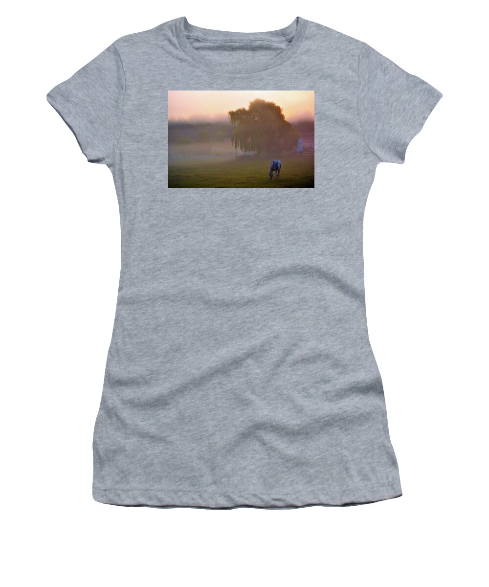 Fog Women's T-Shirt featuring the photograph Valley Mist by Addison Likins