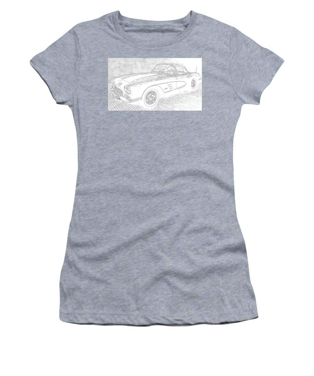 Autumn Women's T-Shirt featuring the painting Vette by Jim Hatch