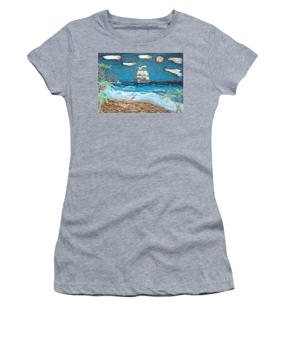 Hms Victory Women's T-Shirt featuring the painting Victory in Paradise by David Westwood