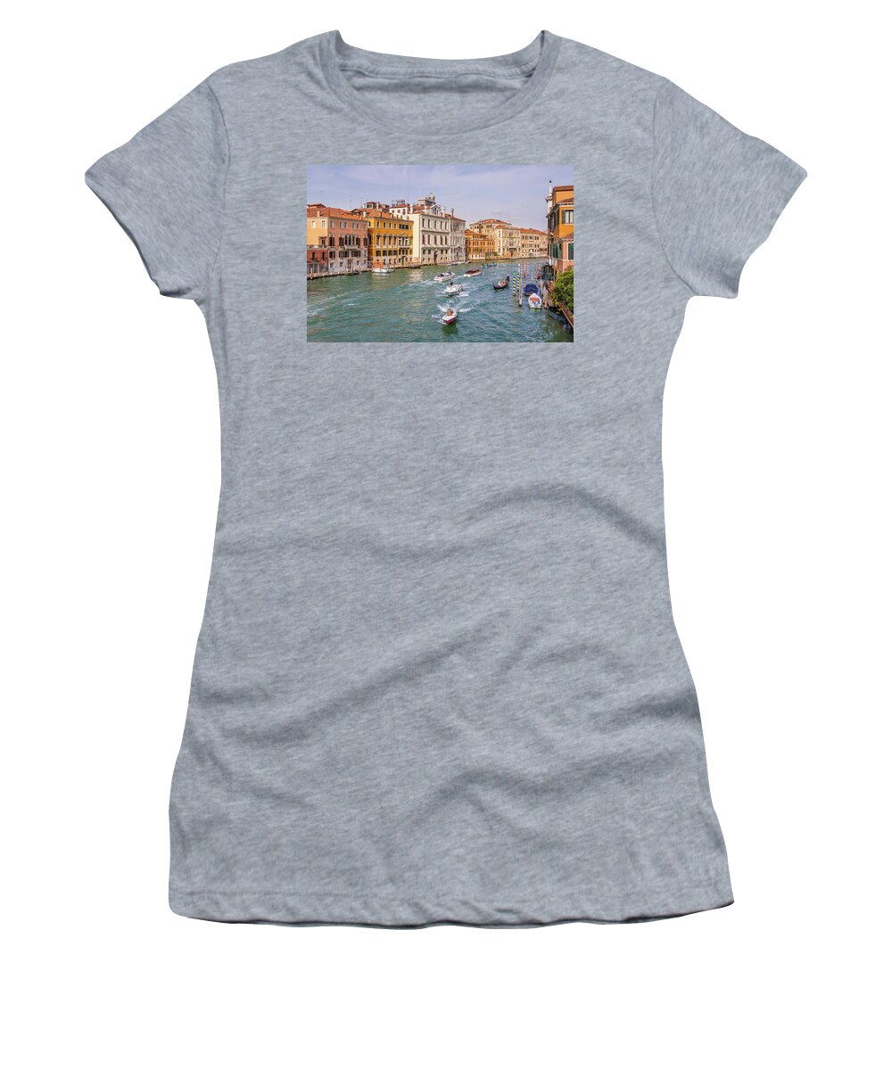 Venice Women's T-Shirt featuring the photograph View From The Accademia Bridge - Venice, Italy by Elvira Peretsman