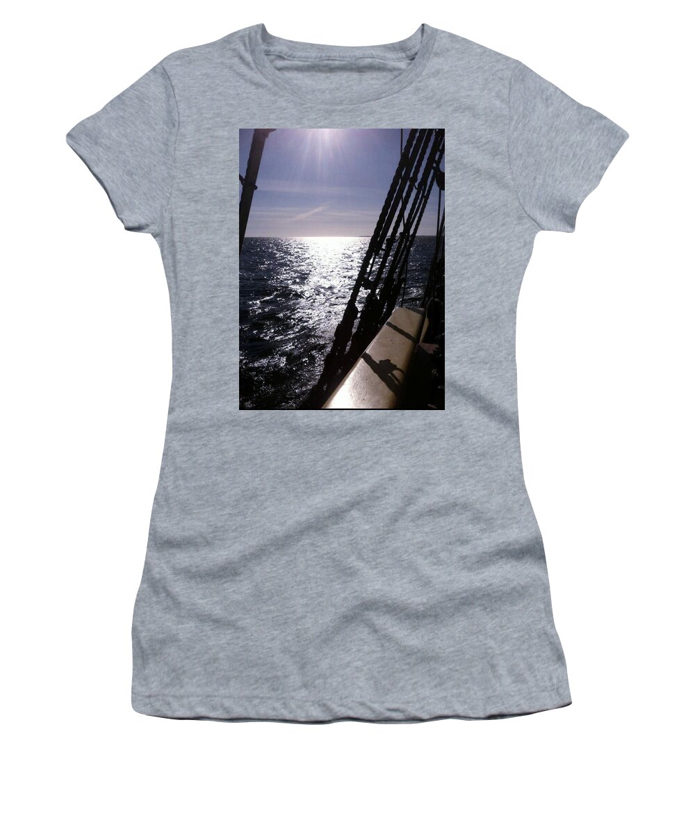 Pirate Ship Women's T-Shirt featuring the photograph View from the Deck by Deahn Benware