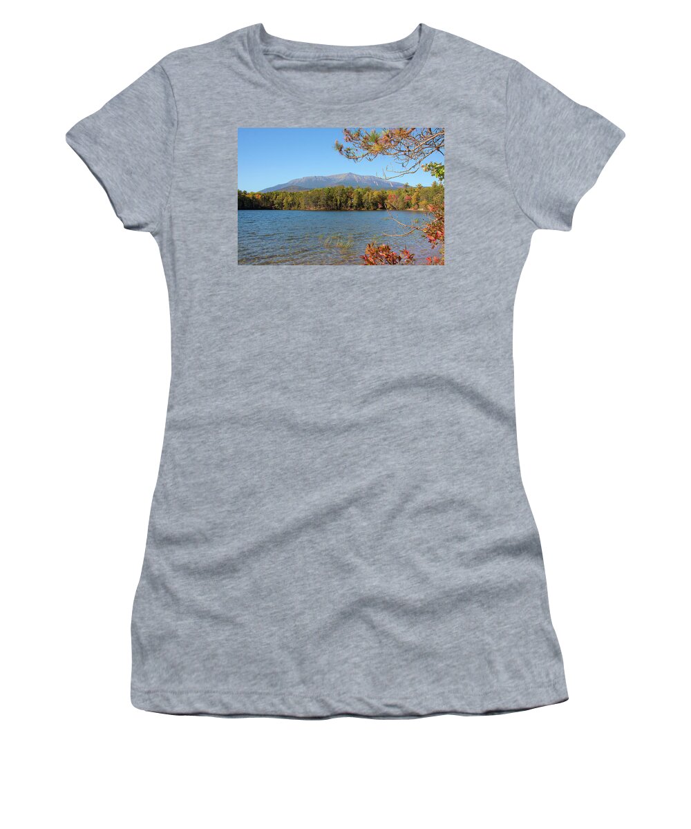 Mount Katahdin Women's T-Shirt featuring the photograph View of Katahdin in early fall by Jeff Folger