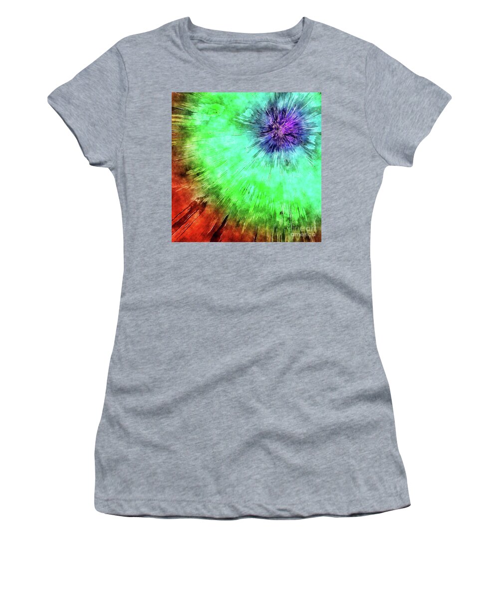 Tie Dye Women's T-Shirt featuring the digital art Vintage Abstract Tie Dye by Phil Perkins