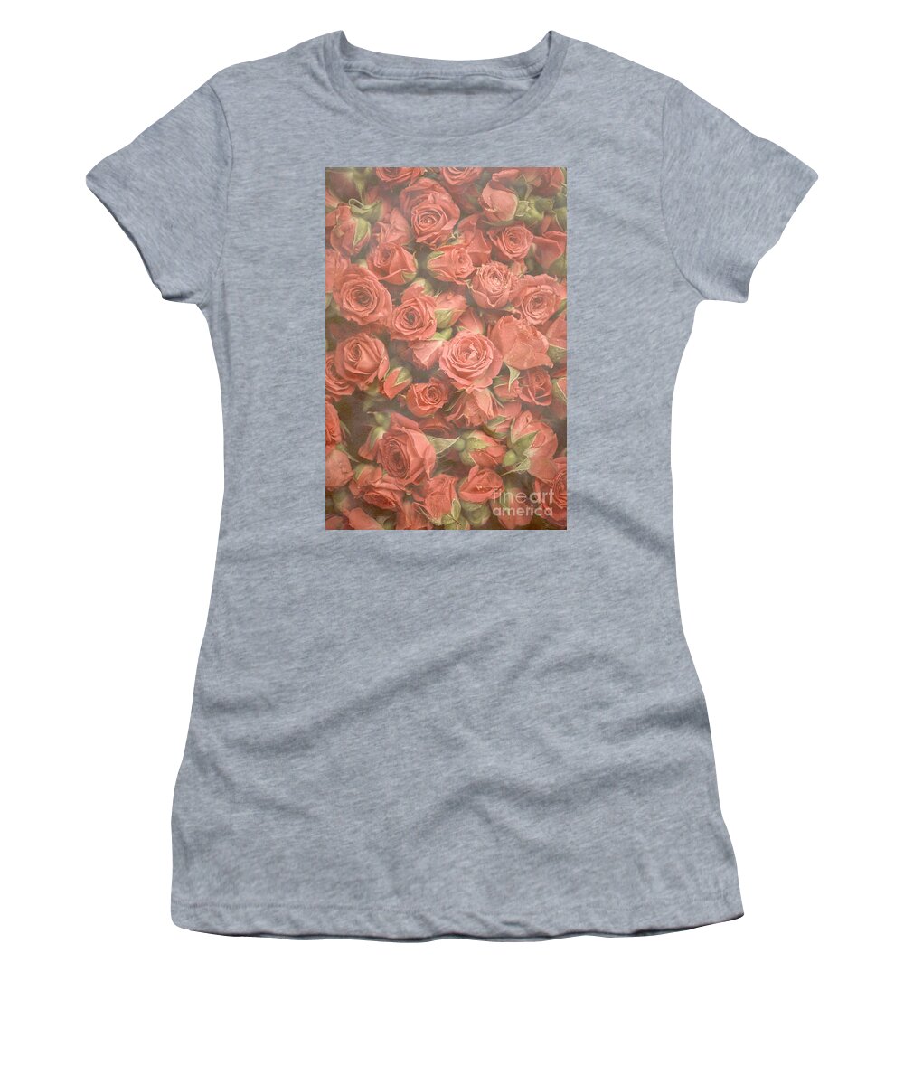 Roses Women's T-Shirt featuring the photograph Vintage background with roses by Boon Mee