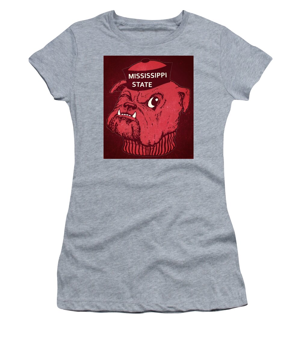 Mississippi State Women's T-Shirt featuring the mixed media Vintage Mississippi State Bulldog by Row One Brand