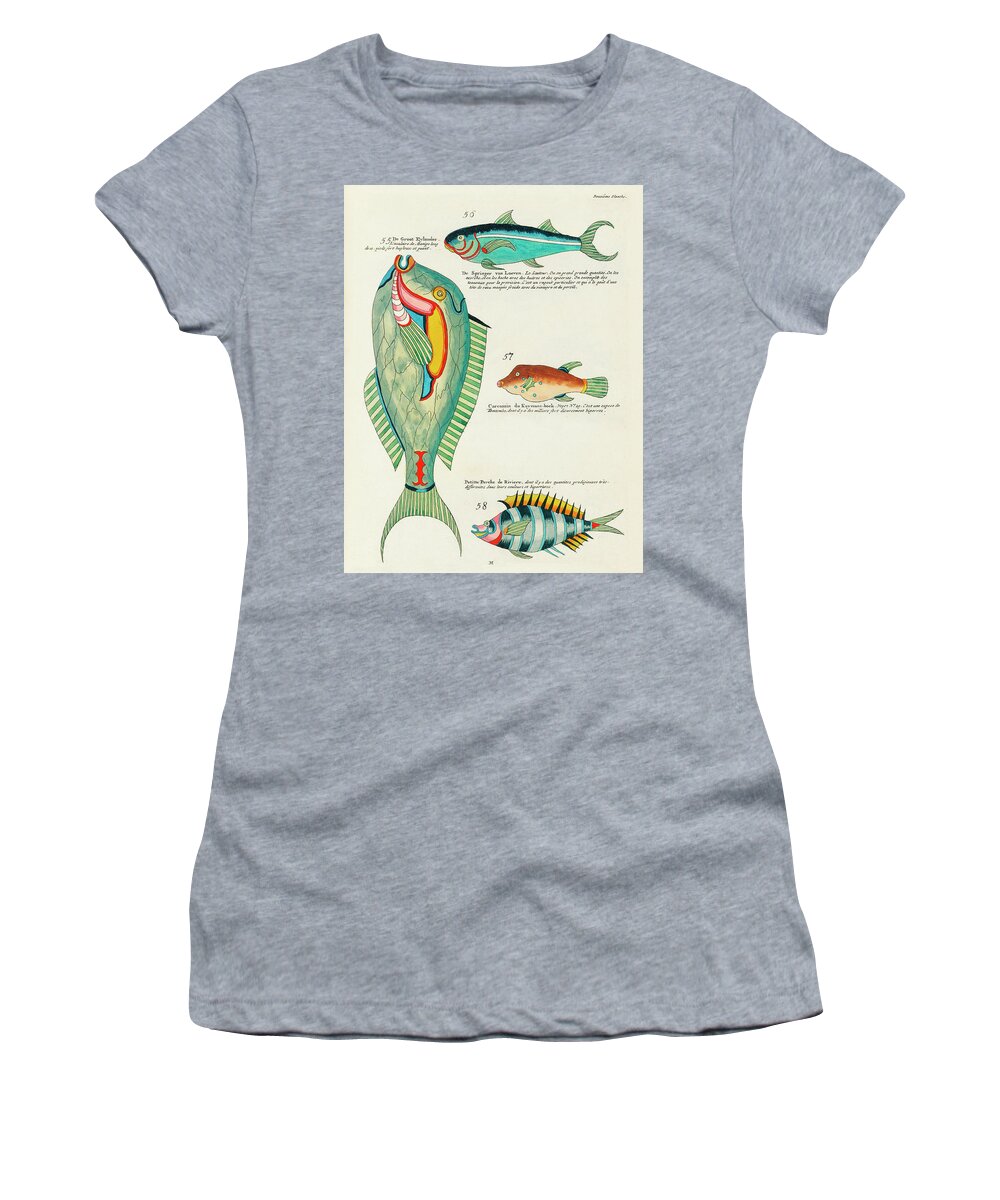 Fish Women's T-Shirt featuring the digital art Vintage, Whimsical Fish and Marine Life Illustration by Louis Renard - De Groot Eylander, Springer by Louis Renard