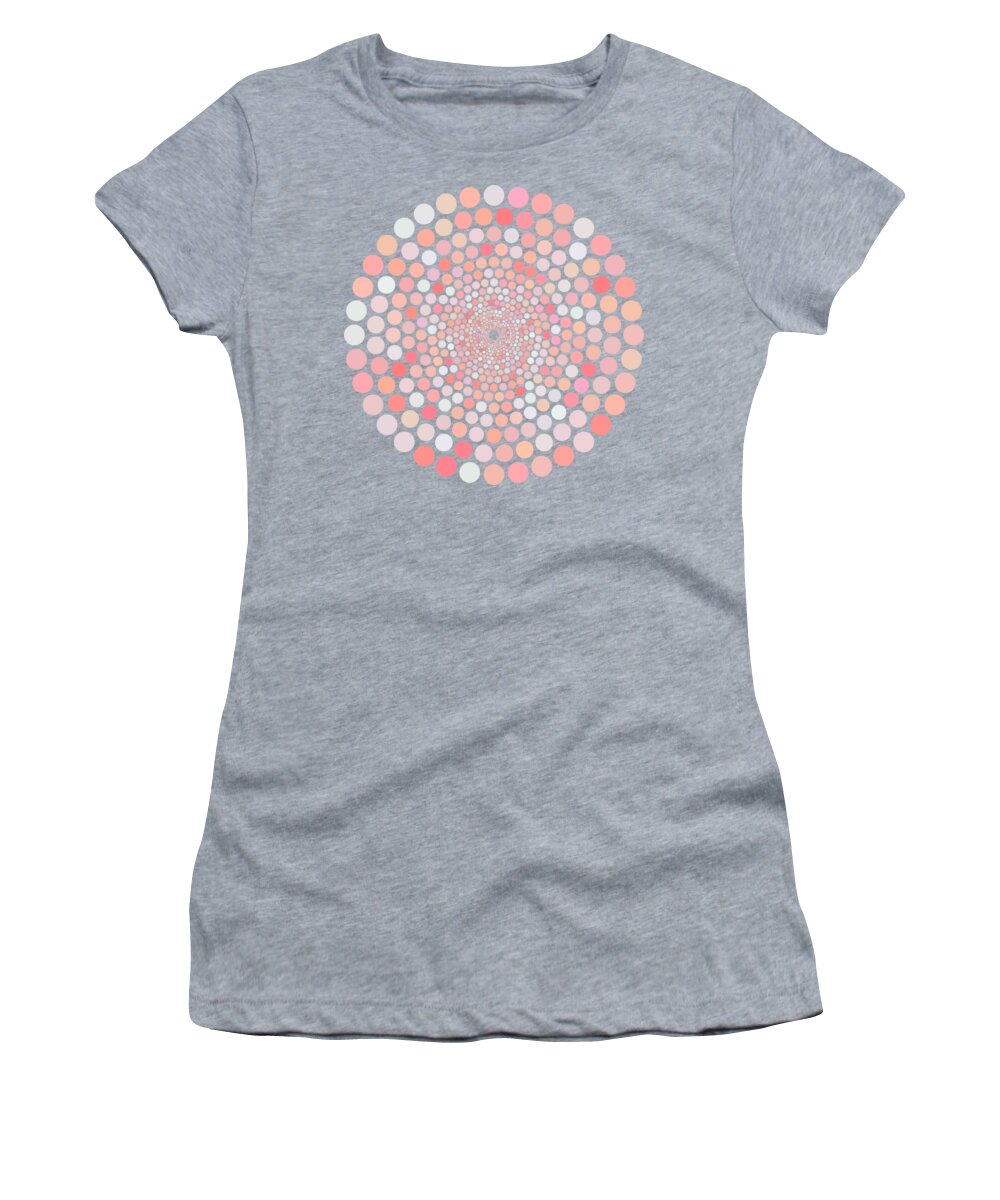  Women's T-Shirt featuring the painting Vortex Circle - Pink by Hailey E Herrera