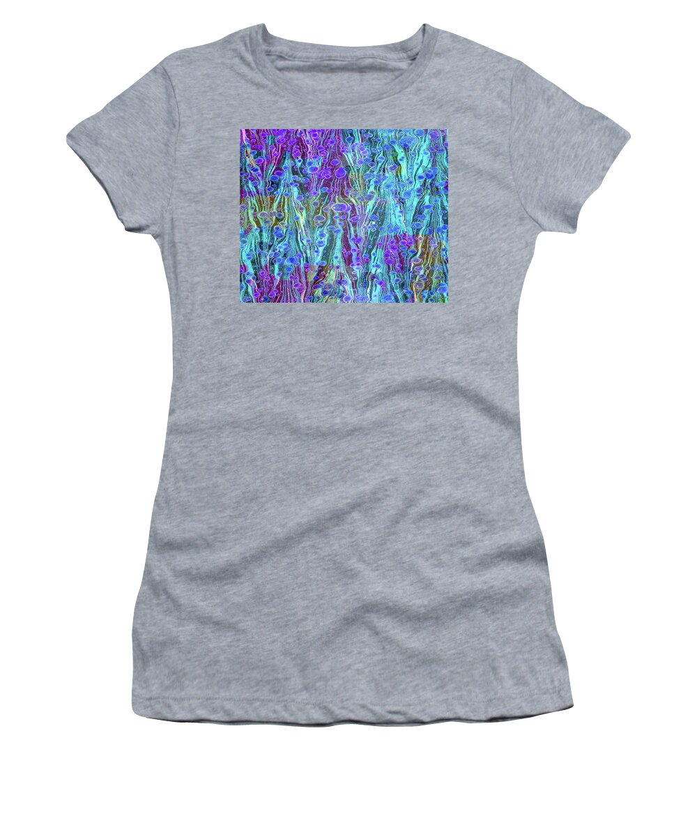 Marbleized Abstract Women's T-Shirt featuring the mixed media Voting Day Abstract 2022 by Lorena Cassady