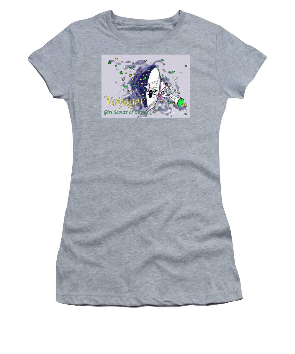 Girl Scout Women's T-Shirt featuring the digital art Voyager card by Merana Cadorette