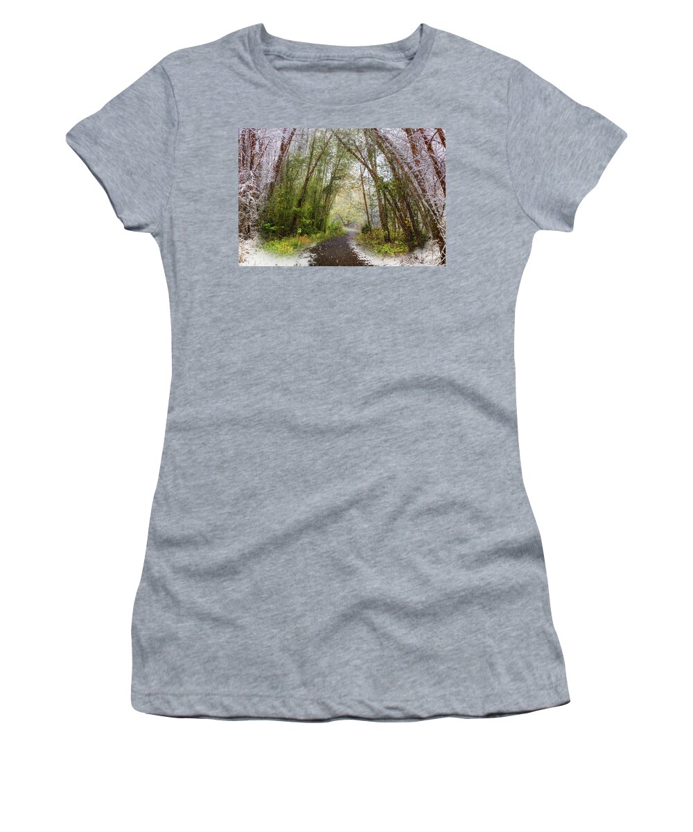 Carolina Women's T-Shirt featuring the photograph Walk from Winter into Spring by Debra and Dave Vanderlaan