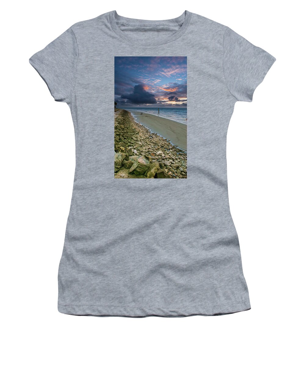 Beach Women's T-Shirt featuring the photograph Walk on Beach by Darryl Brooks