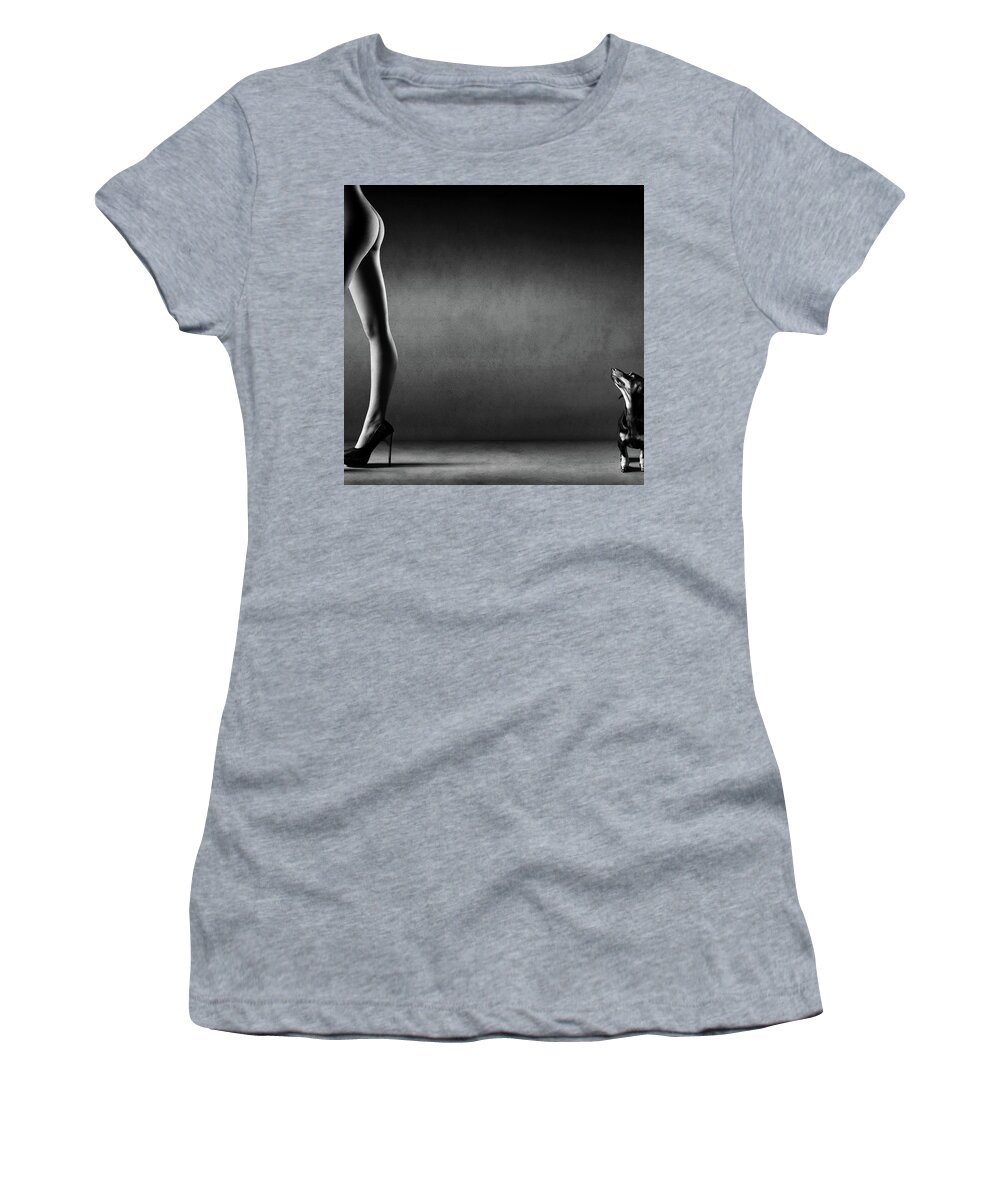Nude Women's T-Shirt featuring the photograph Walking the wild side by Johan Swanepoel