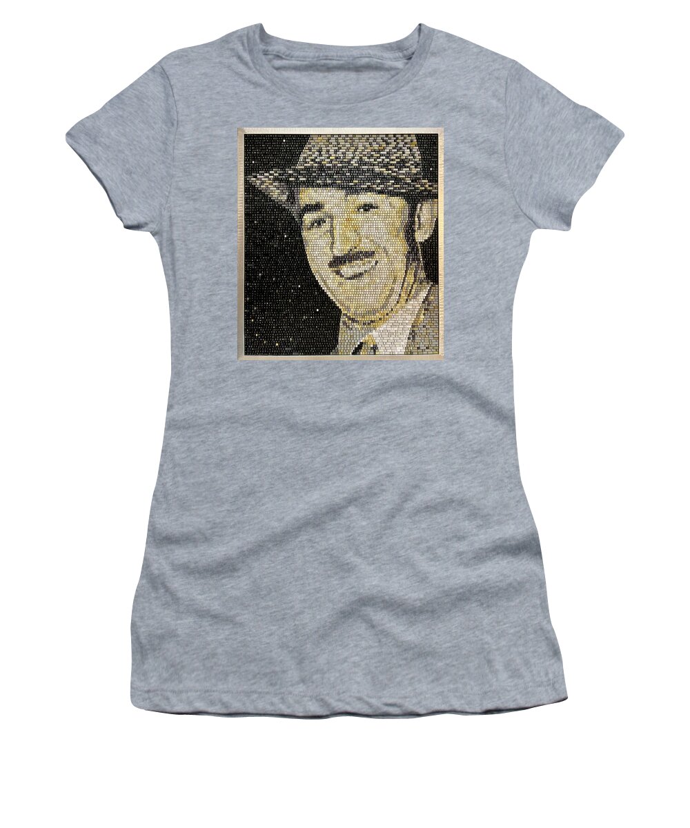 Mickey Mouse Women's T-Shirt featuring the mixed media Walt In Fedora SOLD by Doug Powell