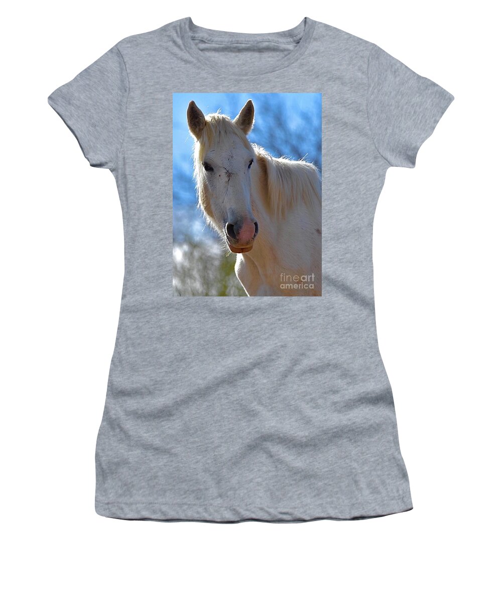 Salt River Wild Horse Women's T-Shirt featuring the digital art Warrior by Tammy Keyes