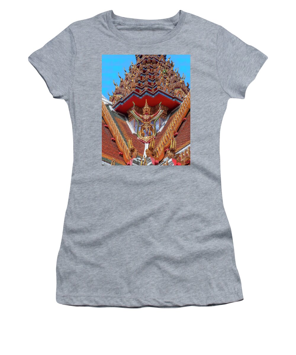 Scenic Women's T-Shirt featuring the photograph Wat Hua Lamphong Phra Ubosot Roof Garuda DTHB0003 by Gerry Gantt