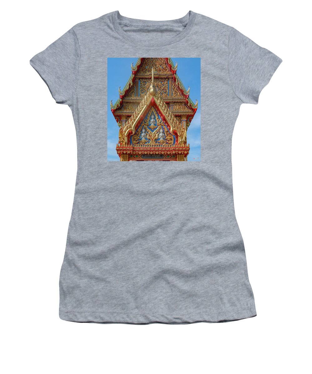 Scenic Women's T-Shirt featuring the photograph Wat Nong Ja Bok Phra Ubosot Wall Gate DTHNR0238 by Gerry Gantt