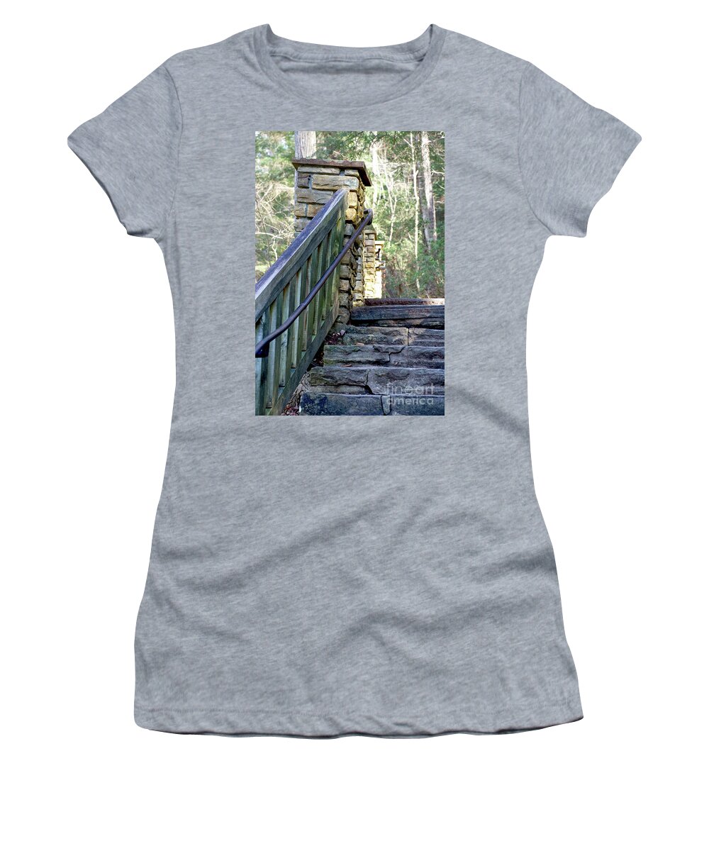 Cumberland Falls Women's T-Shirt featuring the photograph Watch Your Step 2 by Phil Perkins