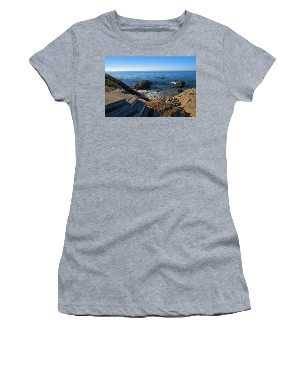 Blue Sky Women's T-Shirt featuring the photograph Watch Your Step by Matthew DeGrushe