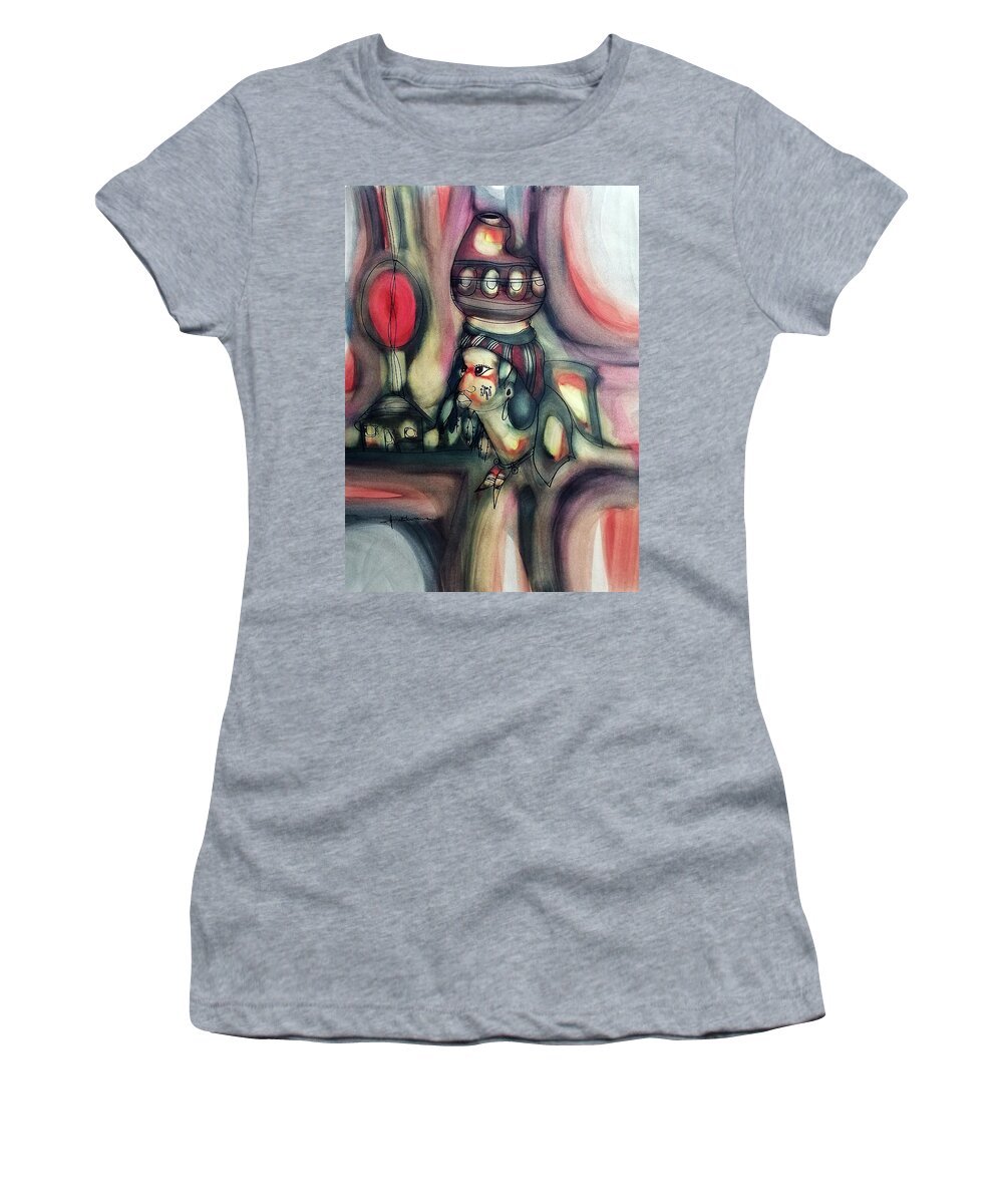 Moa Women's T-Shirt featuring the painting Water Bearer by Hargreaves Ntukwana
