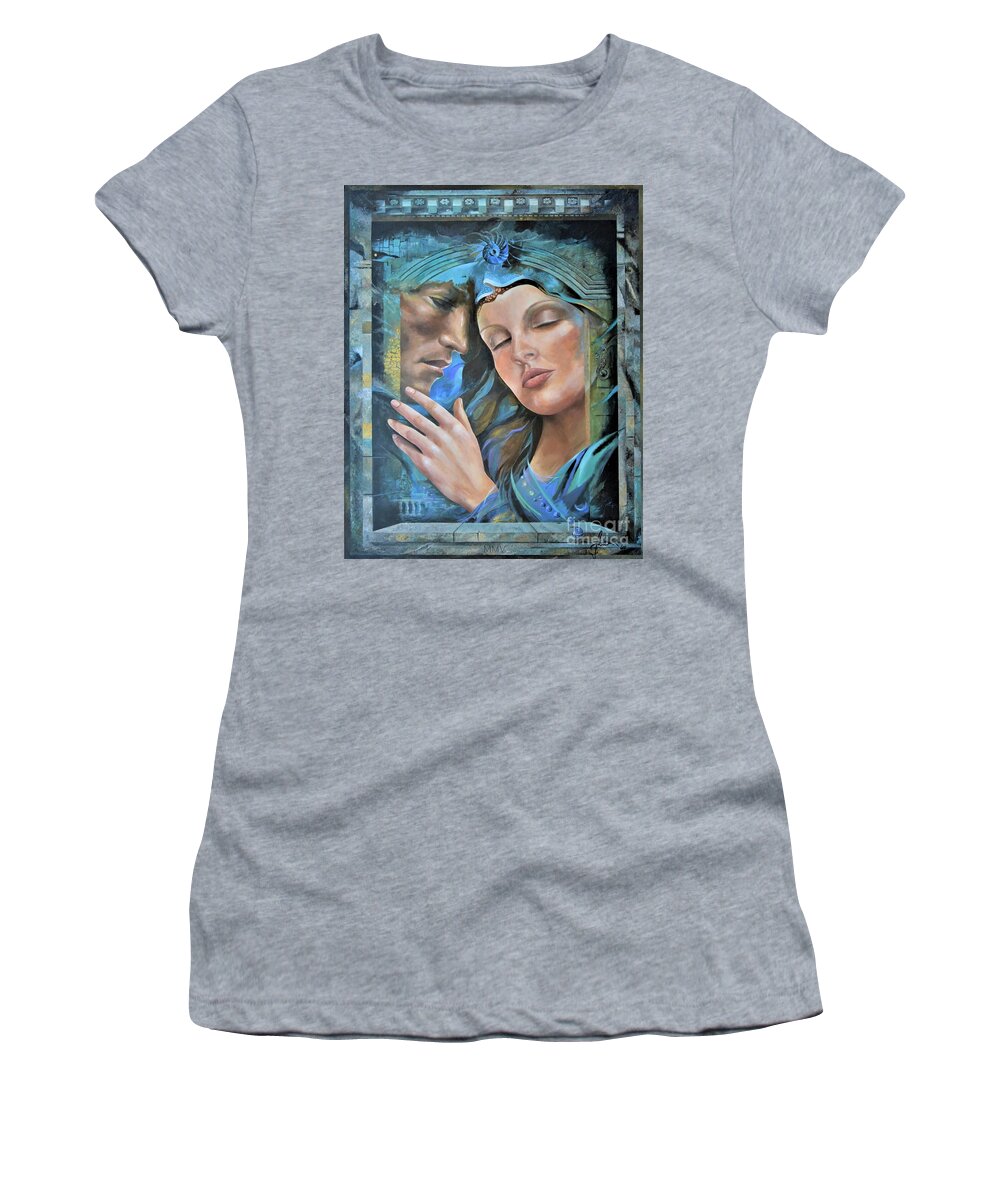Beauty Women's T-Shirt featuring the painting We Are One by Sinisa Saratlic