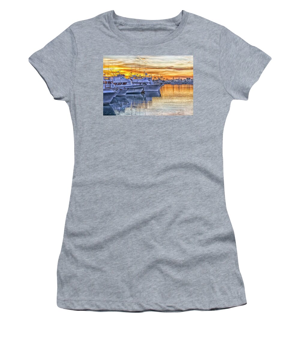San Diego Women's T-Shirt featuring the photograph San Diego Sportfishing Fleet by Joseph S Giacalone