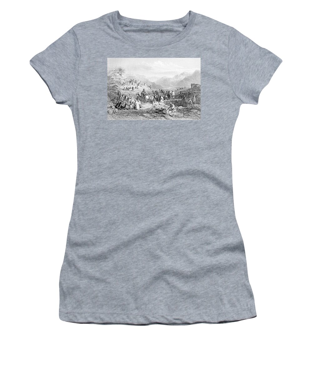 William Henry Bartlett Women's T-Shirt featuring the photograph Well Near Emmaus in 1847 by Munir Alawi